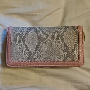 Pink and Grey Snakeskin Wallet